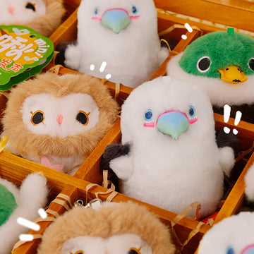 Mini Barn Owl, Mallard, Red-Footed Booby Stuffed Plush Keychain, Bag Charm